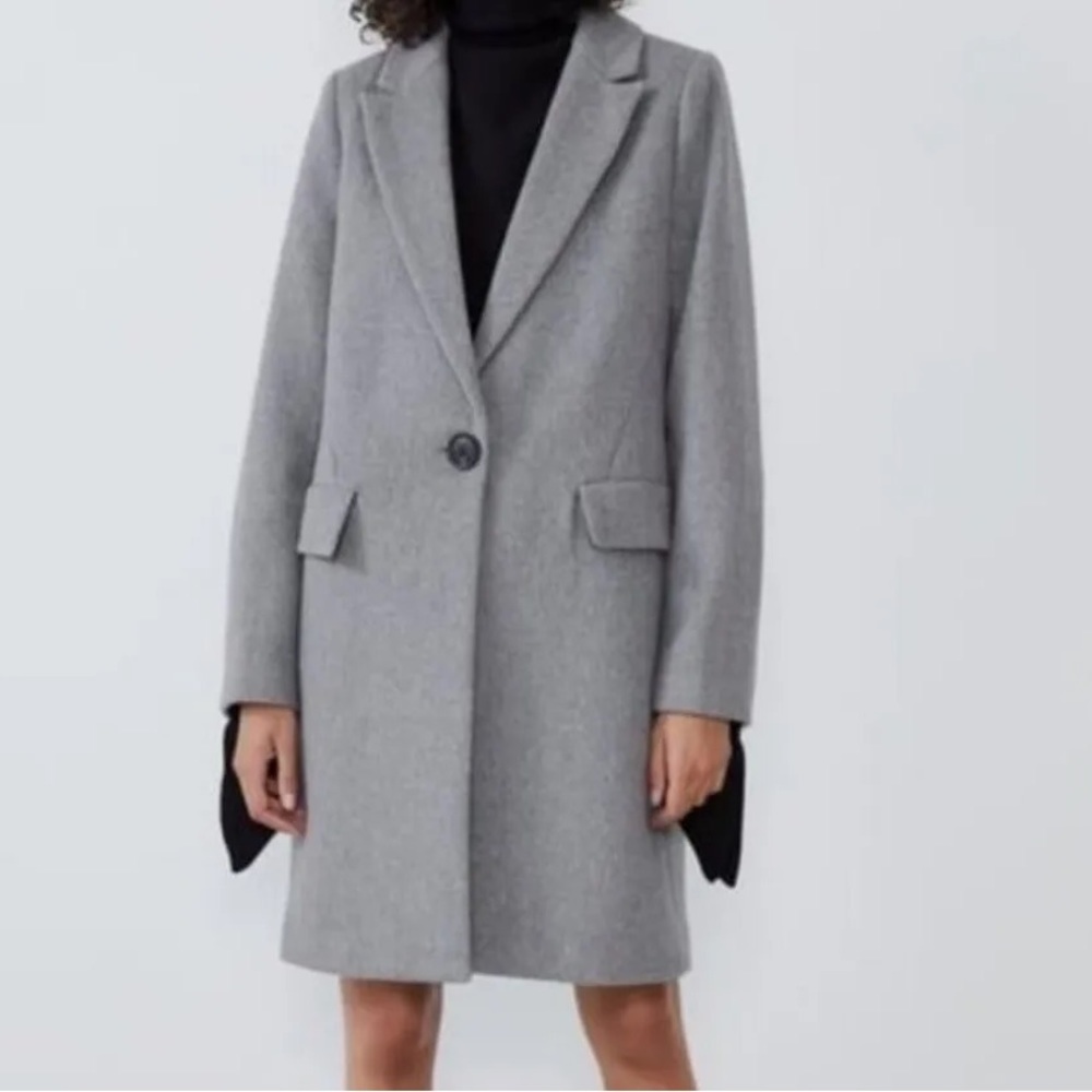 🌸🌸Zara Menswear Wool Blend Over Coat Grey - XL